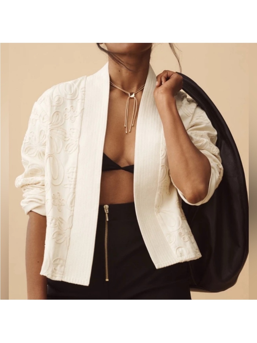 Dolan Cream Embroidered jacket - Picture 2 of 4